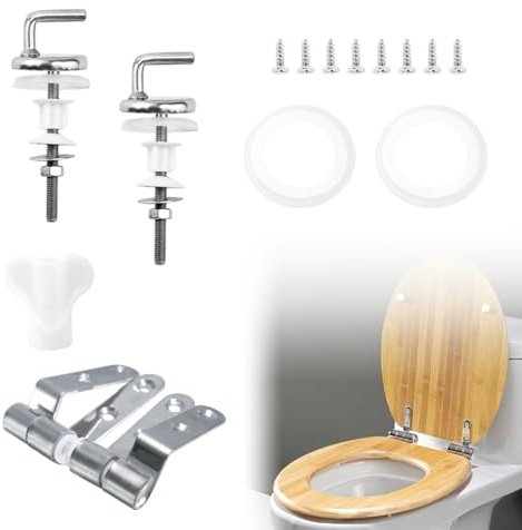 2 Stück WC Sitz Befestigung, Universal WC Sitz Ersatzteile aus Edelstahl, WC Sitz Scharniere für Toilettendeckel, Ideal für Reparatur oder Austausch, Passend für die meisten Toiletten