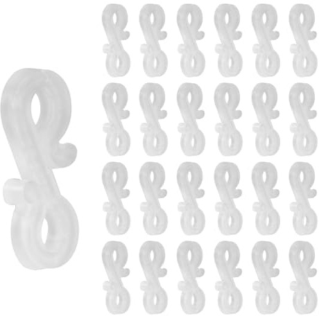 100 Pcs Gutter Hooks for Outdoor Lights Clips, Plastic S Gutter Clips for Outdoor Lights, Hanging Festival & Seasonal Christmas Light Icicle String Fairy Light Hooks, Christmas Tree Decorations