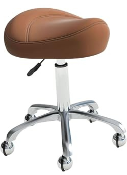 Generico Sgabello Da Sella Con Ruote, Cuscino Da Sella Spesso E Largo, Altezza Regolabile, Adatto For Cucina, Ufficio, Salone, Massaggi(Color1)