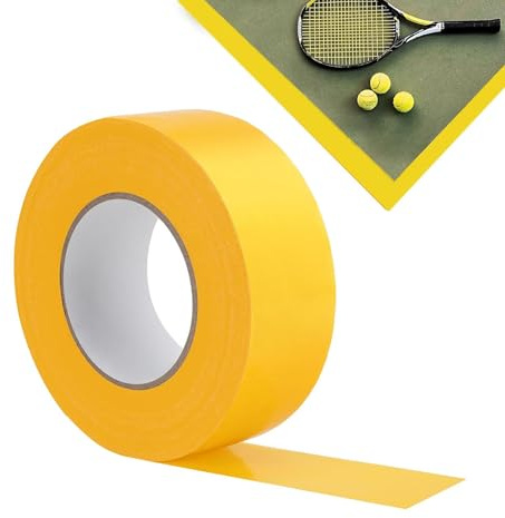 Cinta marcadora de líneas | Marcador de suelo para campos deportivos al aire libre | Cinta adhesiva de alta visibilidad, resistente a la intemperie para baloncesto, fútbol, tenis, bádminton, voleibol