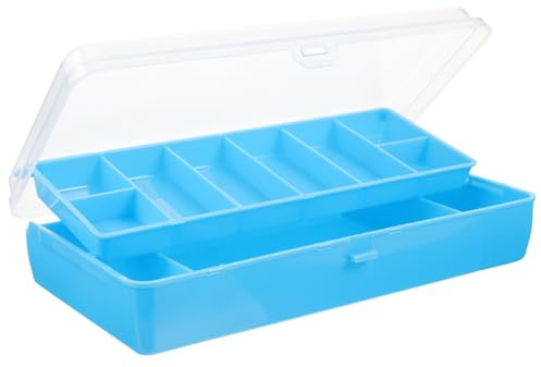 Healeved Scatola per Esche da Pesca Portatile Doppio Strato Coperchio Trasparente Contenitore Resistente a Urti per Attrezzi da Pesca Organizer Compatto all’Aperto