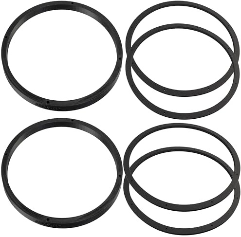 AERZETIX - Set med 2 ringar/distansringar för högtalare Ø 200 x 12 mm i ABS-plast + 4 tätningar