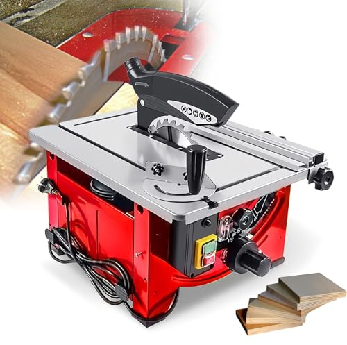 Portable Table Saw – 210mm Mini DIY Sliding Woodworking Saw for Indoor Cutting, 2900W Electric Saw, Compact Design for Tabletop Use