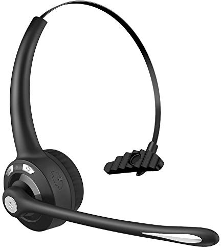 ShinePick Cuffie Bluetooth senza fili con microfono, cuffie on-ear con cancellazione intelligente del rumore, per camion, PC, ufficio, Skype, call center