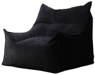 JHSDHYD Copertura Per Poltrona A Sacco Fodera for pouf in ciniglia floccata 3D senza imbottitura all'interno(1-seat-black)