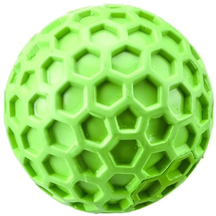 Balle en caoutchouc indestructible pour chien - Jouet interactif pour mâcheurs agressifs - Balle couinante en nid d'abeille pour le nettoyage des chiots