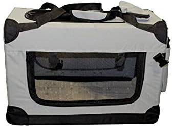 walexo Faltbare Hundebox Hundetransportbox Katzentransportbox Katzenbox (GRAU, L)
