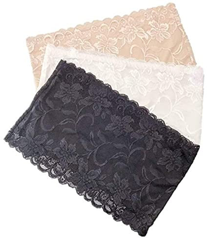 JZK 3 Colori Bianco Beige Nero Taglia Grande Elastico Senza Spalline Reggiseno a Fascia con Top a Tubino per Donna 36 / 80C, Busto 92-102 cm