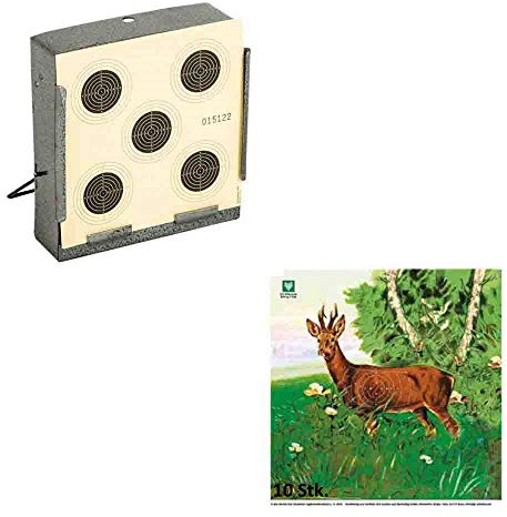 Akah Scheibenkasten Kugelfangkasten 14x14cm inkl. 10x DJV-Scheibe Rehbock