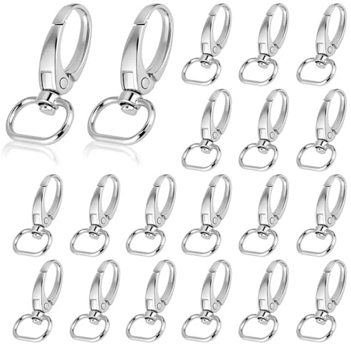 20 Stück Innendurchmesser Schwenkbarer Abzugsring, Taschenverschlüsse Schlüsselbund Schlüsselring Haken Tasche Gürtelriemenschnalle