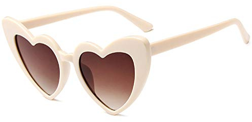 crazy bean Party Brille Herz Sonnenbrille Retro Sonnenbrille Herzform FüR Damen Partei Sonnenbrille Vintage Mode üBergroßE Klassische Glasses