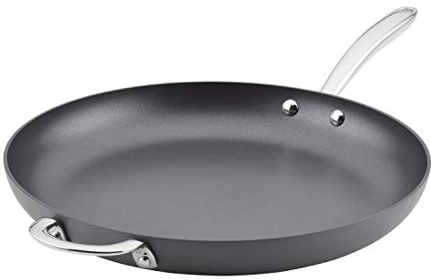 Rachael Ray 80089 Professional Hard Anodized Nonstick Frying/Fry Pan/Skillet with Helper Handle, 14 Inch - Gray
