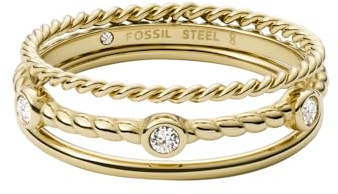 Fossil Ring Für Frauen Vintage Iconic, Höhe: 7,4mm Gold-Edelstahl-Ring, JF03801710