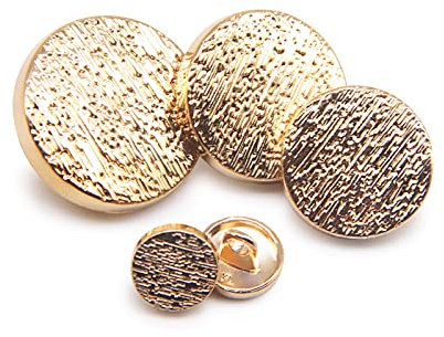 10 Stück Nähknopf Dekorative Gold Schwarz Metallknöpfe 10-22mm für Kleidung Mantel DIY Zubehör, 18mm