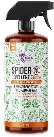 Spider Repellent Spray 200ml | Effectively Deters Spiders Without Harm | Natural Formula | Long Lasting Protection | Double Strength | Suitable for Indoor Use | Home, Office, Garage | Easy to Use