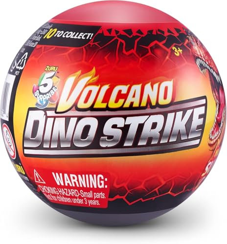 ZURU - 5 Überraschungen – Dino Strike Volcano – Dinosaurier-Figuren zum Zusammenbauen – zum Sammeln – 77200GQ2