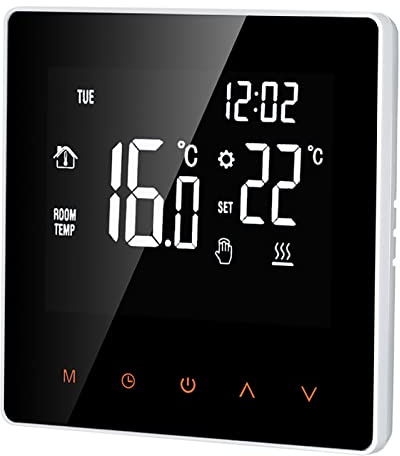 Matybobe Digital Thermostat 16A Digitale Temperaturregler LCD Display Touchscreen Woche Programmierbare Elektrische heizungsthermostat für Home School Office Hotel,Thermostat heizung,Weiß