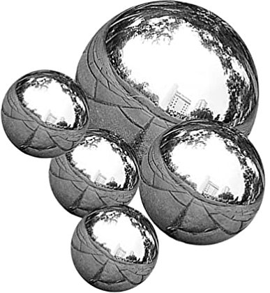 Cabilock Einzeln Kugel Gartenkugel Metallkugeln Garten Hohlkugel 5 Stücke Metall Dekokugel Spiegelkugel Gartendeko Edelstahlkugeln Teichkugeln für Rasen Garten Metall Ball Grabschmuck