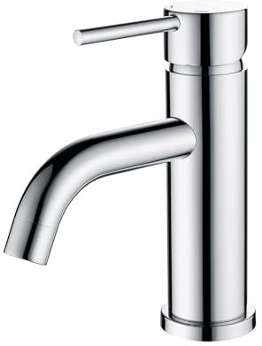 Decaura Wasserhahn Bad Chrom Armatur Badezimmer Waschtischarmatur Edelstahl für kleines Waschbecken