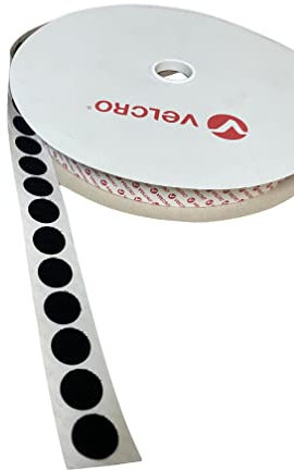 Velcro® Brand Black Stick On Coins Choice of Hook & Loop 13mm, Sticky Dots Double Sided Adhesive Pads, Sticky Coins, Strong Adhesive Dots (Hook Only, 10 Coins)