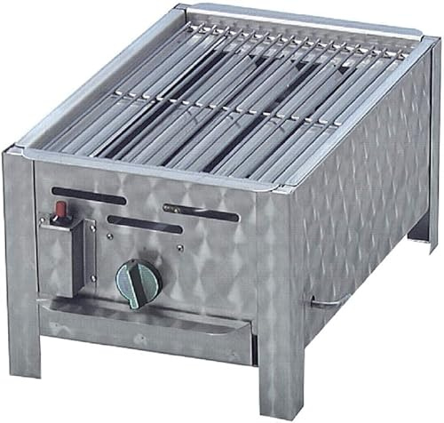 BSR-Grillen Profi Gastrobräter Gasgrill mit Grillrost, 1-flammig, Piezo Zünder, 1 x Gasregler stufenlos Gasbräter mit Grillrost Edelstahl Abtropfblech Brennerabdeckung Gasschlauch Druckminderer