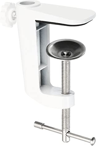 PATIKIL 0.29/0.47 Agujero Diá. Escritorio Mesa Montaje Abrazadera, Universal C Forma Escritorio Abrazadera con Ajustable Tornillo para Micrófono Brazo Lámpara Soporte, Blanco