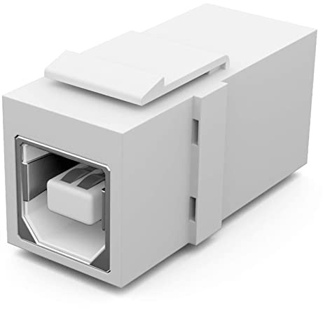 HB-DIGITAL Keystone Modul mit USB-2.0 BF/AF Buchse | Multimedia-Keystone für Patchpanel Keystone-Halterung Verbinder Adapter Kupplung Plug-&-Play weiß
