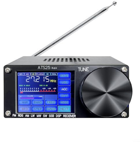 ZYWUOY Radio Portatile di ATS-25max AM FM, Si4732 ATS-25 con Il Ricevitore per DSP del Touch Screen a 2,4 Pollici di Colore