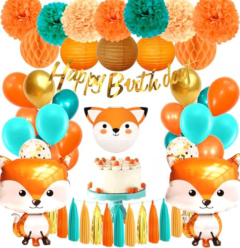 Regendeko Happy Birthday Fuchs Kindergeburtstag Deko Party Deko Waldtiere Geburtstag Deko Kindergeburtstag Deko Junge