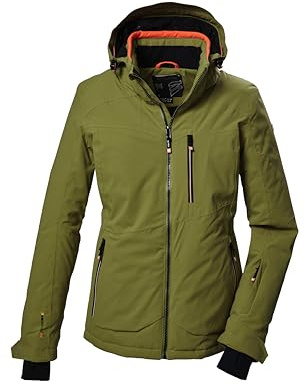 killtec Donna Giacca da sci/giacca funzionale con cappuccio e paraneve con chiusura a cerniera KSW 36 WMN SKI JCKT, kiwi, 38, 41970-000