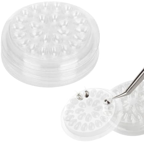 LEEQ Cils de distributeur de colle - 100 pcs supports de colle jetables en plastique pour faux cils, conteneur de colle de cils jetable,transparent