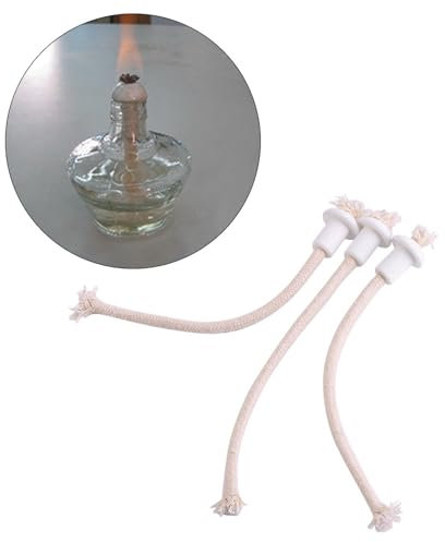 WPKD BLUEIY 7 Pezzi Stoppino per Lampada a Olio,Alcol Lampada Wick Olio,con Supporti in Ceramica,per Porta Ceramica Torcia Bottiglia di Vino Olio Candela Lampada