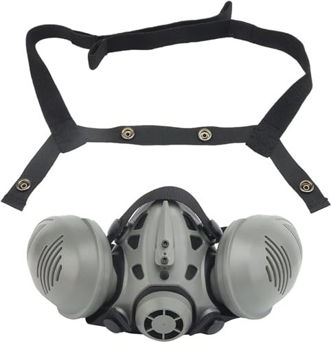 TS TAC-SKY for CS Spiel Steampunk Cyberpunk Cosplay Paintball Zubehör Dual Atemschutz Halbmasken Taktische Airsoft Maske(Gray)