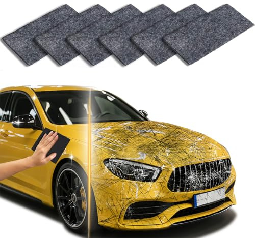 Nano Sparkle Tuch, 6 Stück Auto Kratzer Original Nanosparkle Tuch, Nano Magic Tuch für Auto Kratzer Entfernen Reparatur, Farbreste, Wirbel, Fischbecken, Fuer Aquarium - Schwarz (6 Stück)