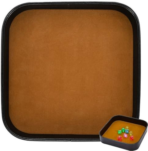 Zghhc Würfeltablett, Aufbewahrungsbox Für Verschiedene Gegenstände, Würfelhalter Aus Pu-Leder Und Biber, Tischspiel-würfeltablett, Würfelrolltablett-Halter