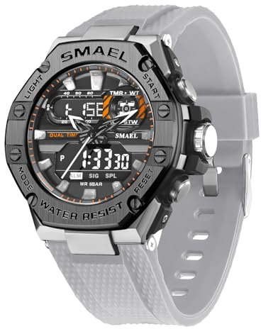 SMAALEB Orologio da Uomo Sportivo Impermeabile Militare con Sve E Cronometro, Ideale per attività all'Aria Aperta. Design Analogico di Alta qualità.,A