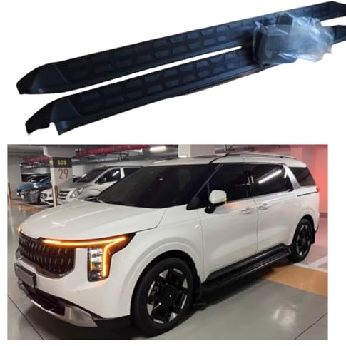 Estribo para Kia Carnival 2022-2025 puerta lateral fijo pedal Nerf Bar plataforma protector 2 piezas (negro)