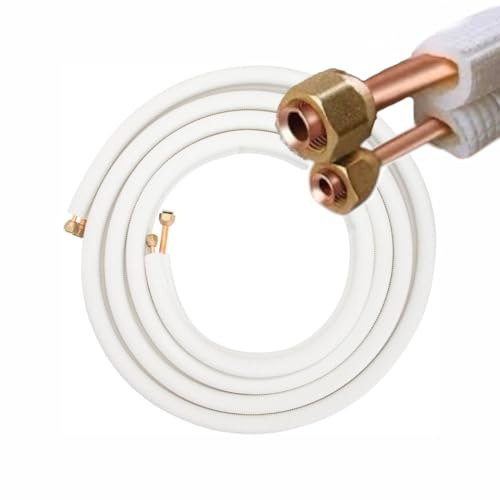 Cozzolinobrico kit tubi rame CARTELLATI PRONTI per climatizzatore coppia da 1/4 e da 3/8 per gas Refrigerante (3 mt + 3mt)