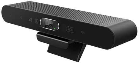 Juqoyue 4K-Kamera USB-Webcam Videokonferenzkamera mit Mikrofon und Lautsprecher AI-Gesichtsverfolgung Autofokus 360°-Sprachaufnahme