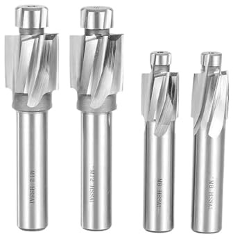 Kondari Counterbore Cutter Piloted Counterbore Cutter Flat Bolt Hole Cap Screw 4-Flute Countersink Milling Tool M3-M20 Slot Drill(Counterbore,M14 M14.4x24)
