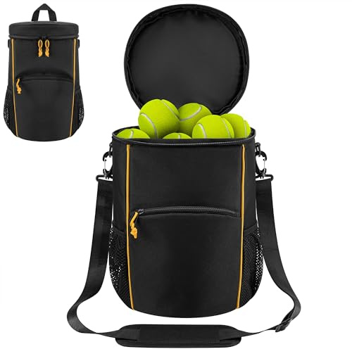 Linkidea Sac de tennis de grande capacité, rangement vertical de qualité supérieure avec fond robuste, organiseur de sport portable avec plusieurs poches, bandoulière pour une utilisation en extérieur