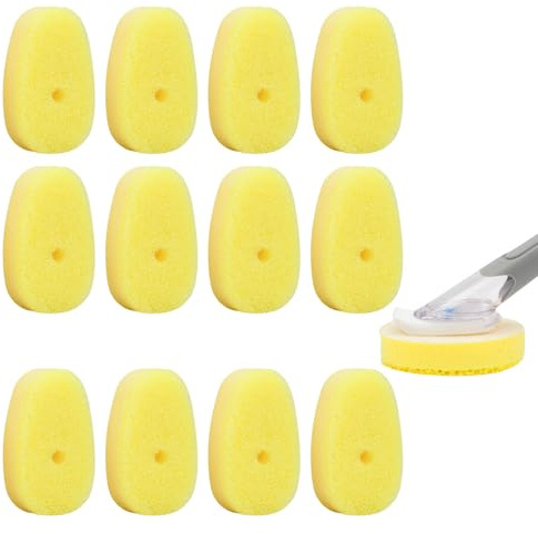 UWSTE 12Packs Dish Wand Sponge Refills for Scrub Daddy Dish Daddy - Replacement Heads for Dish Sponges, Non Scratch Dish Washing Scrubbers, Kitchen Dish Cleaning (Only Refills)