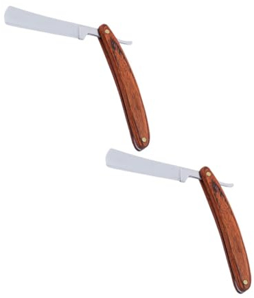Beavorty 2 Pièces Rasoir Manuel Bois Tondeuse à Barbe Vintage pour Hommes Pratique et Durable pour Rasage de Précision