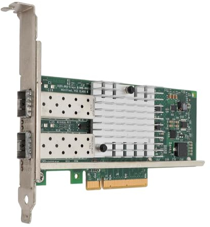 Annadue Carte Réseau X520DA2 SFP + PCIE, Adaptateur LAN Ethernet 10 Go PCIE X8 PCI Express avec Double Port SFP + pour Serveur, Faible Consommation D'énergie