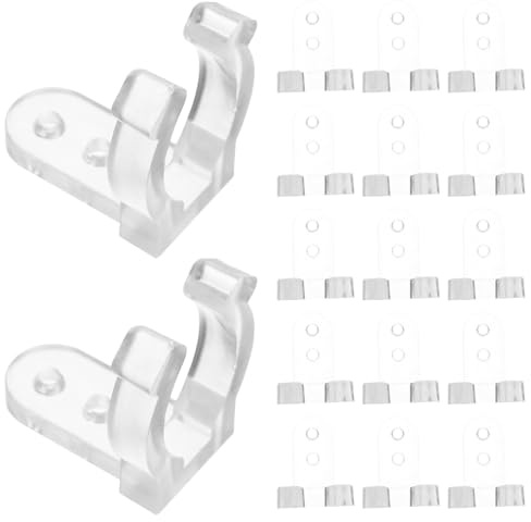 IWOWHERO 100 Stück LED Lichtschlauch Clips auspc Kunststoff mit 200 Schrauben Befestigungsclip für LED Lichterketten mit Schraubenlöchern zur Einfachen Montage bei Partys und Hochzeiten