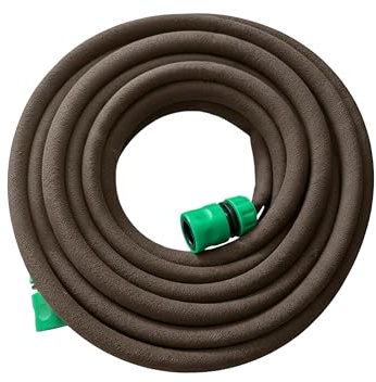 Relaxdays Tuyau Goutte-à-Goutte poreux 50 m pour Haies et Plates-Bandes Brun, 5.5 x 5.5 x 5000 cm