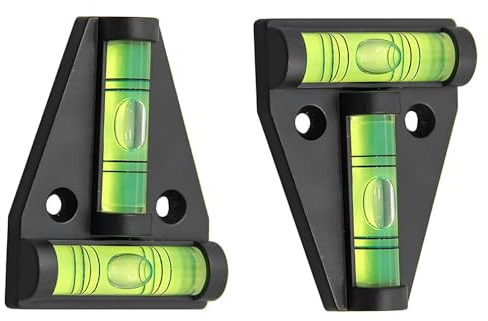 Nivel de burbuja tipo T, set de 2 mini niveles magnéticos, nivel de burbuja 2 vías con control cruzado 58x44mm, herramienta de nivelación para caravana autocaravana camping y bricolaje