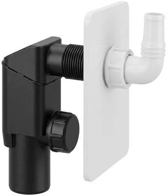 Sifone da Incasso Ø40 per Lavatrice | Piastra ABS Bianca 98x148 mm | Pipetta Bianca | Portagomma Attacco 19-23 mm | Scarico Lavatrice | Installazione facile