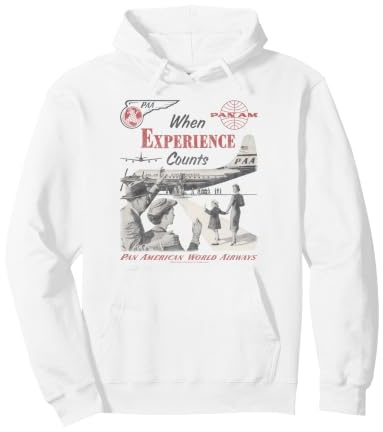 Pan Am When Experience Counts Vintage Airplane Photo Pullover Hoodie