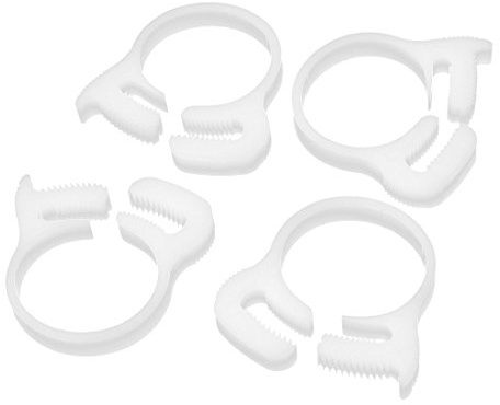 Sourcingmap 22.8mm-24.8mm Double Gripping Ratchet Type Plastic Hose Clamps Clips White 4 Pcs